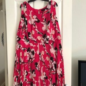 Lane Bryant pink pleated dress size 24